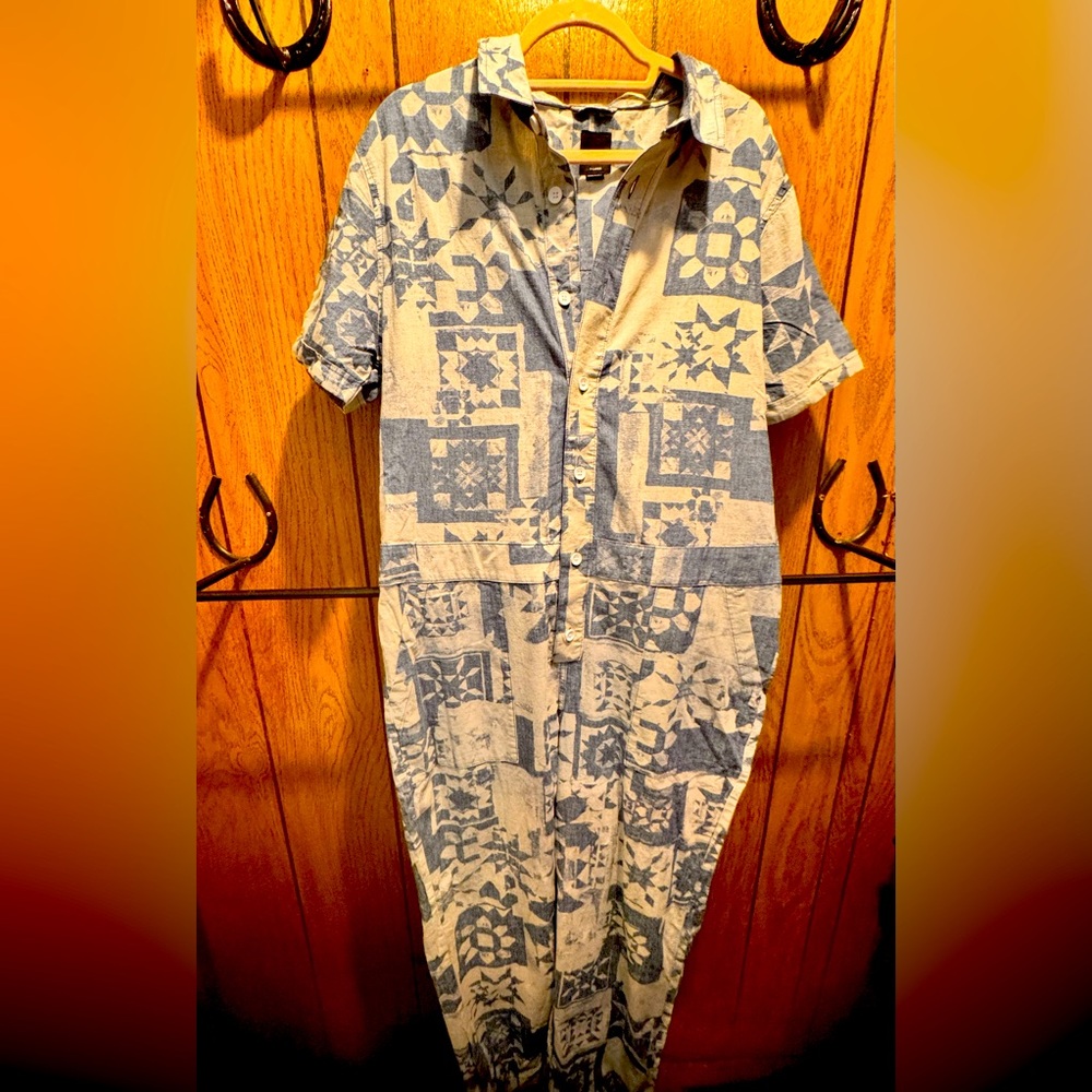 VANS XL Quilted Bleach Patterned Jumpsuit.